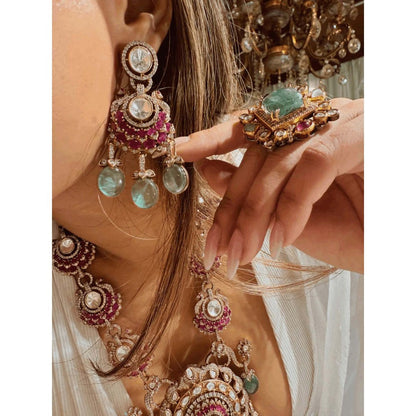ILLUMINATE JEWELLERY Bekhoob Multicolor Necklace with Earrings