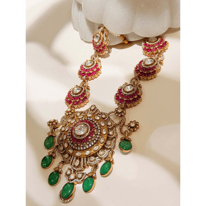 ILLUMINATE JEWELLERY Bekhoob Multicolor Necklace with Earrings