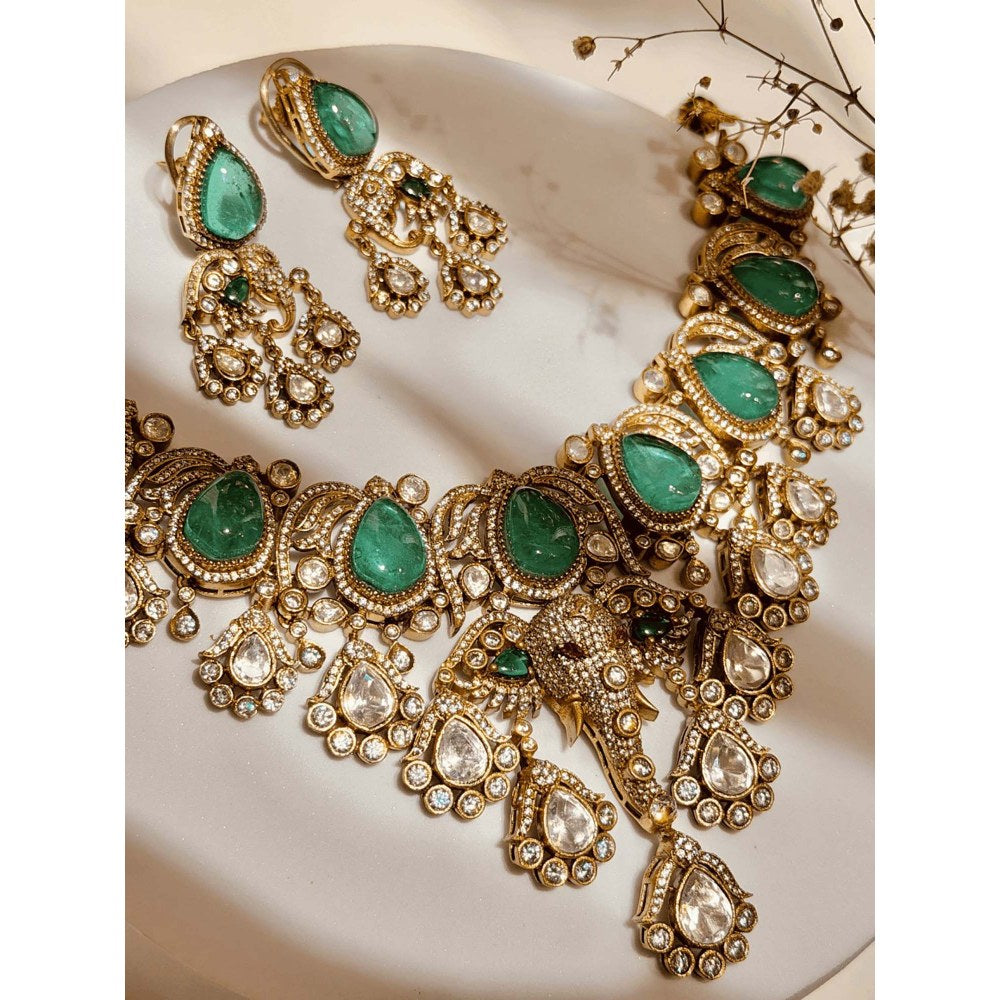 ILLUMINATE JEWELLERY Elephant Headed Necklace with Earrings