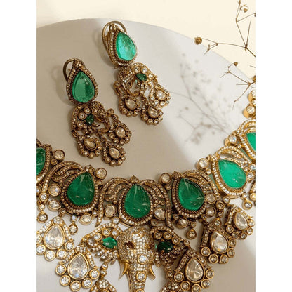 ILLUMINATE JEWELLERY Elephant Headed Necklace with Earrings