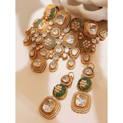 ILLUMINATE JEWELLERY Gulmarg Multicolor Necklace with Earrings