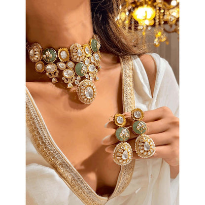 ILLUMINATE JEWELLERY Noor Multicolor Necklace with Earrings