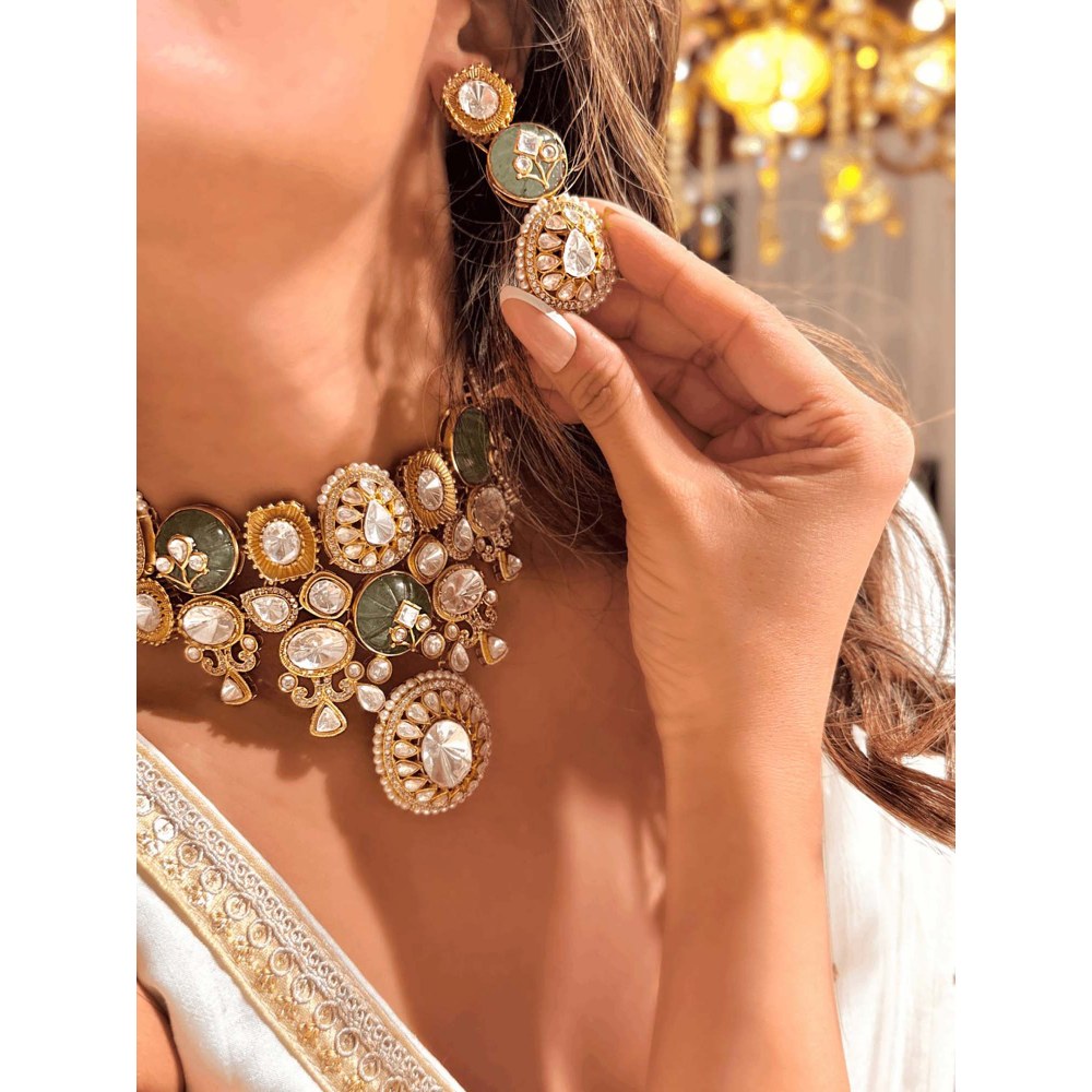 ILLUMINATE JEWELLERY Noor Multicolor Necklace with Earrings