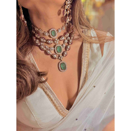 ILLUMINATE JEWELLERY Ridhima Multicolor Necklace with Earrings
