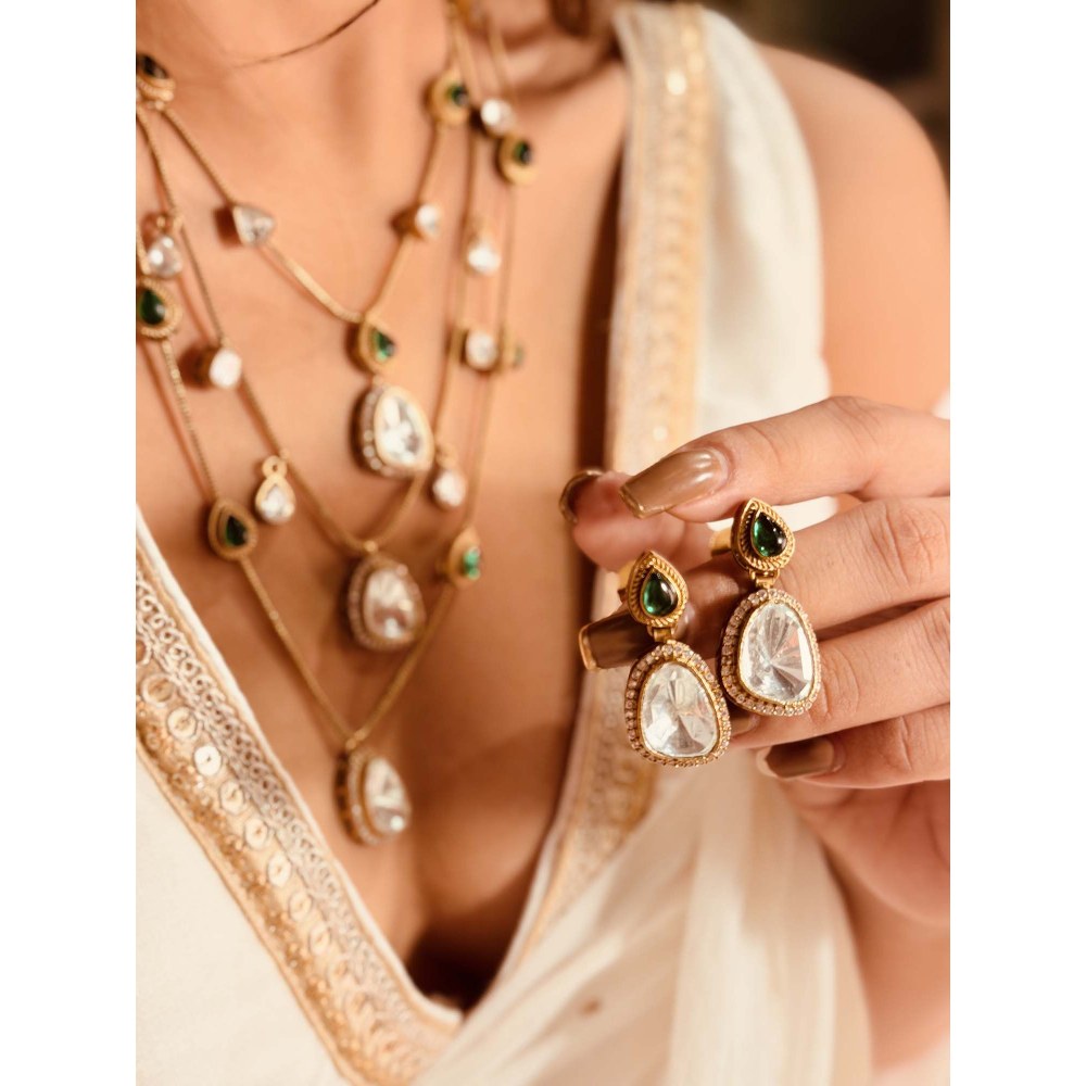 ILLUMINATE JEWELLERY Triple Line Necklace with Earrings