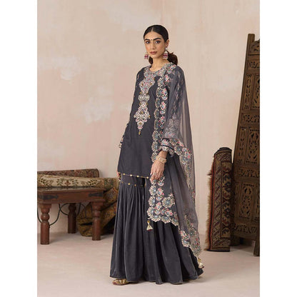 Inej Grey Embroidery Dupatta