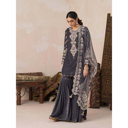 Inej Grey Embroidery Dupatta
