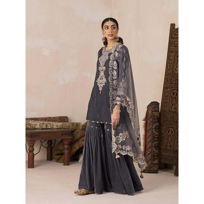 Inej Grey Embroidery Dupatta