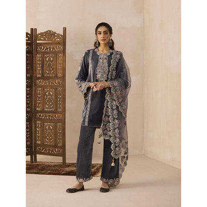 Inej Grey Kashmiri Kurti with Pant (Set of 2)