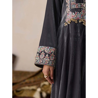 Inej Grey Kali Anarkali Kurta with Salwar (Set of 2)