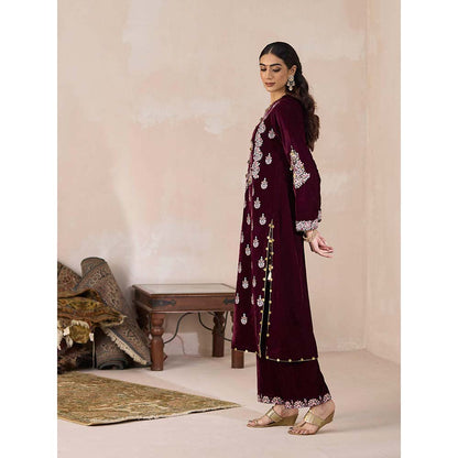 Inej Maroon Straight Kurta with Pant (Set of 2)
