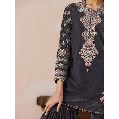 Inej Grey Short Kurti with Sharara (Set of 2)