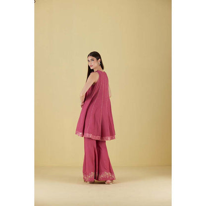 Inej Short Kali Pearly Pink Kurta with Sharara (Set of 2)