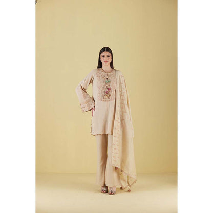 Inej Kashmiri Kurta in Beige with Pant (Set of 2)