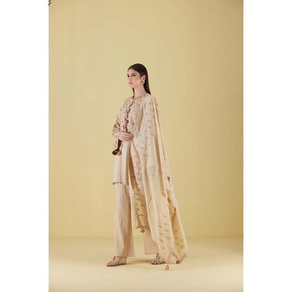 Inej Kashmiri Kurta in Beige with Pant (Set of 2)