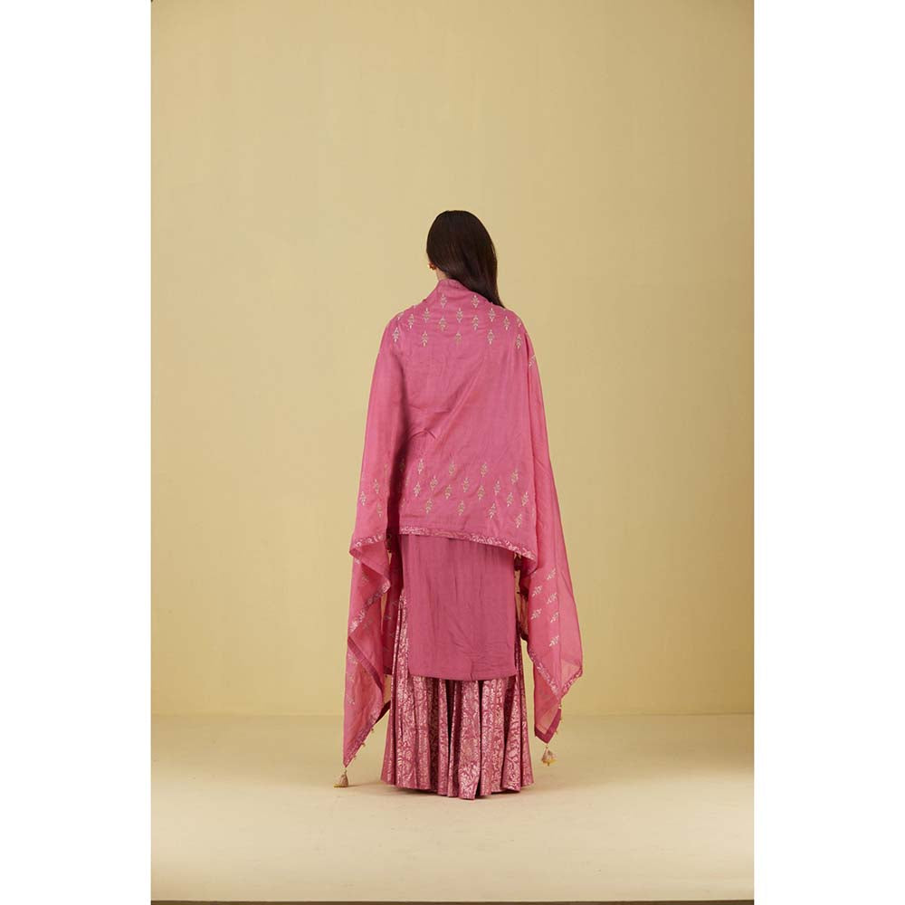 Inej Kurta Straight Pearly Pink with Pant (Set of 2)