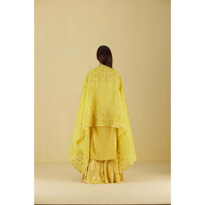 Inej Kurta Straight Corn Yellow with Pant (Set of 2)