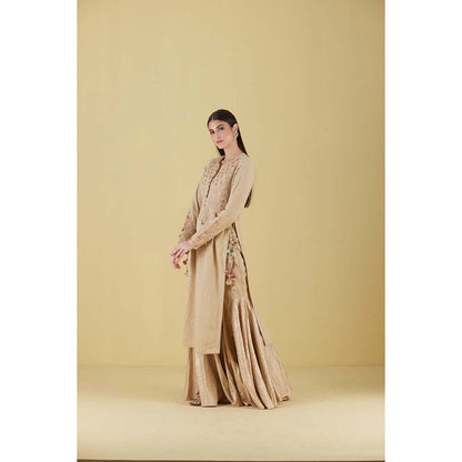 Inej Kurta Straight Beige with Pant (Set of 2)