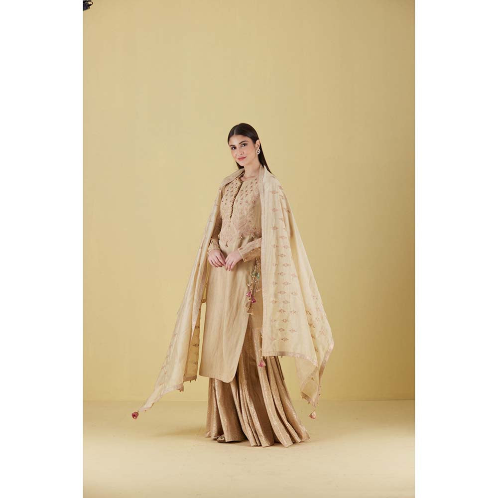 Inej Kurta Straight Beige with Pant (Set of 2)