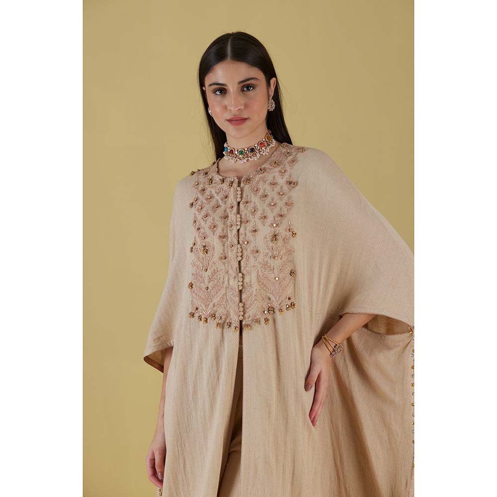 Inej Kurta Cape Beige with Pant (Set of 2)