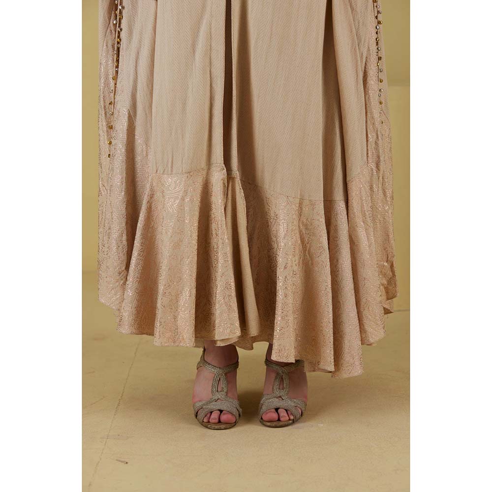 Inej Kurta Cape Beige with Pant (Set of 2)