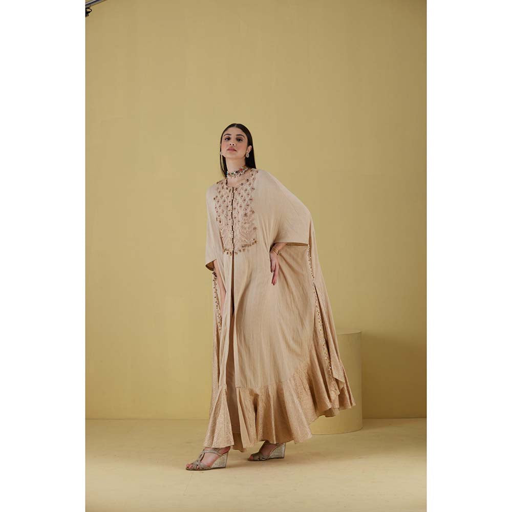 Inej Kurta Cape Beige with Pant (Set of 2)