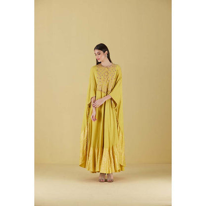 Inej Kurta Cape Corn Yellow with Pant (Set of 2)