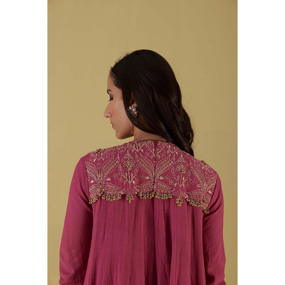 Inej Kurta Long Kali Pearly Pink with Pant (Set of 2)