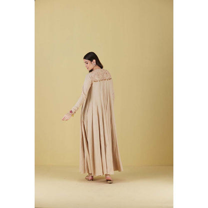 Inej Kurta Long Kali Beige with Pant (Set of 2)