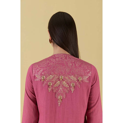 Inej Front Gather Pearly Pink Kurta with Palazzo (Set of 2)