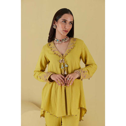 Inej Coat Corn Yellow Kurta with Sharara (Set of 2)