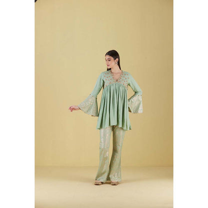 Inej Kurta Yok Sea Green Mint with Pant (Set of 2)