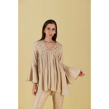 Inej Kurta Yok Beige with Pant (Set of 2)