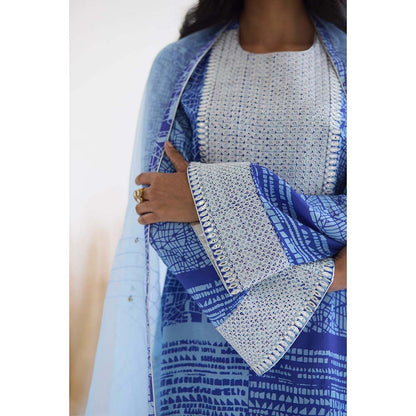 Inej Blue Printed Dupatta