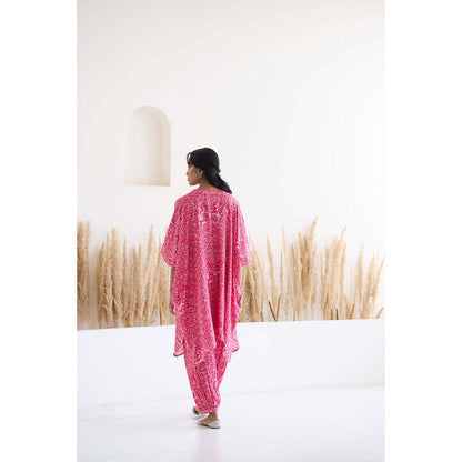 Inej Lakeer Pink Kaftan Pink Kaftan Kurta with Pant (Set of 2)