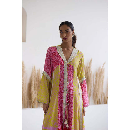 Inej Lakeer Multicoloured Kali Kurta with Palazzo (Set of 2)