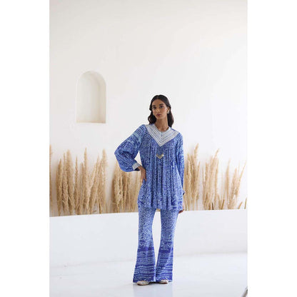Inej Lakeer Blue Yok Top with Pant (Set of 2)