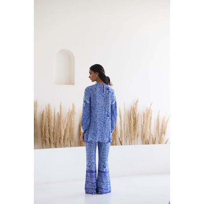 Inej Lakeer Blue Yok Top with Pant (Set of 2)