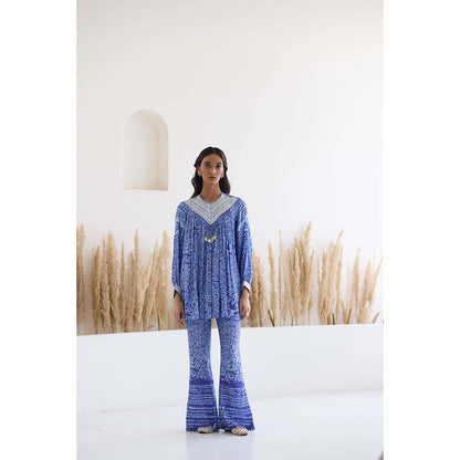 Inej Lakeer Blue Yok Top with Pant (Set of 2)
