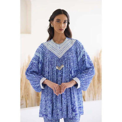 Inej Lakeer Blue Yok Top with Pant (Set of 2)