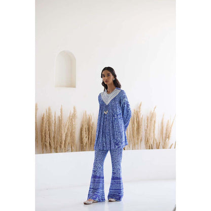 Inej Lakeer Blue Yok Top with Pant (Set of 2)