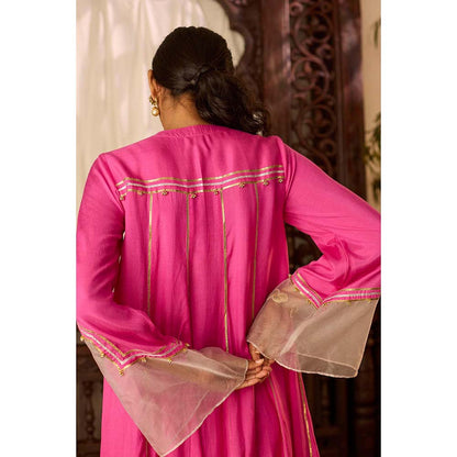 Inej Leher Hot Pink Kali Kurta with Pant (Set of 2)