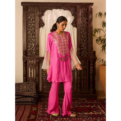 Inej Leher Hot Pink Kali Kurta with Pant (Set of 2)