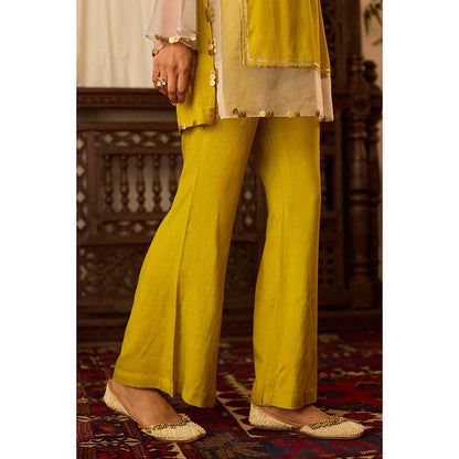 Inej Leher Yellow Bell Sleeve Kurta with Pant (Set of 2)