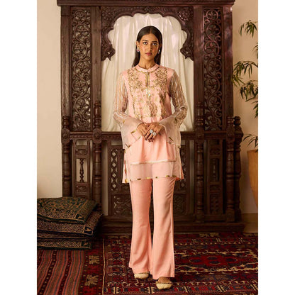 Inej Leher Peach Bell Sleeve Kurta with Pant (Set of 2)