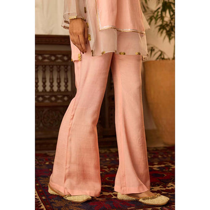 Inej Leher Peach Bell Sleeve Kurta with Pant (Set of 2)