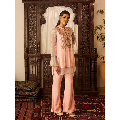 Inej Leher Peach Bell Sleeve Kurta with Pant (Set of 2)