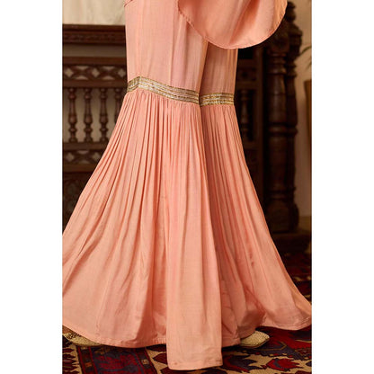 Inej Leher Peach Kaftan with Sharara (Set of 2)