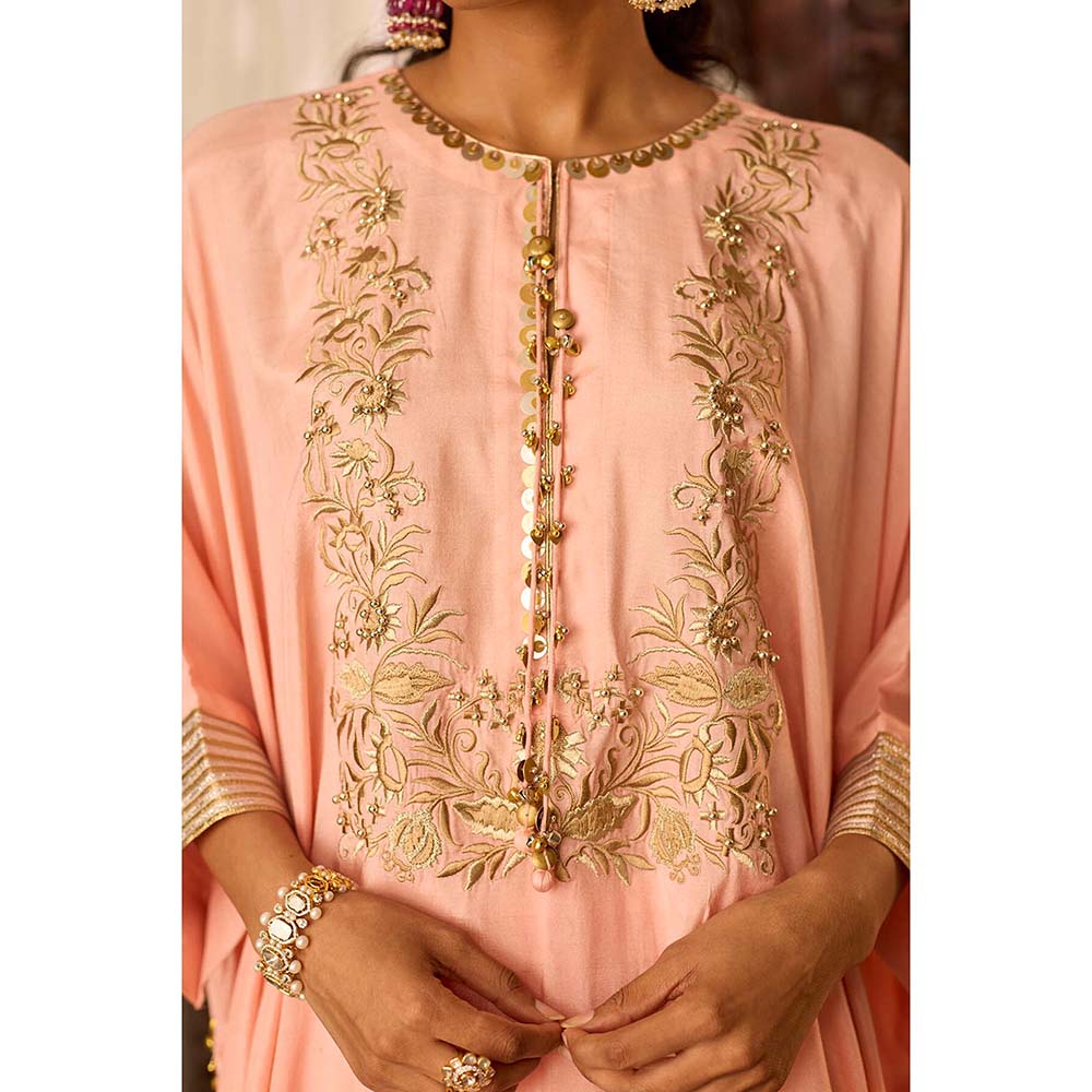 Inej Leher Peach Kaftan with Sharara (Set of 2)