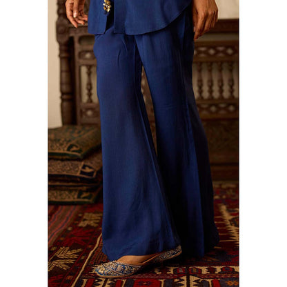 Inej Leher Navy Blue Bustier with Pant and Jacket (Set of 3)